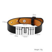 Fashion U Shape Pu Leather Plating Bracelets main image 5