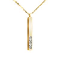 Simple Style Rectangle Stainless Steel Pendant Necklace Plating Inlay Artificial Diamond Stainless Steel Necklaces main image 5