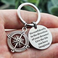 Fashion Compass Stainless Steel Bag Pendant Keychain main image 2