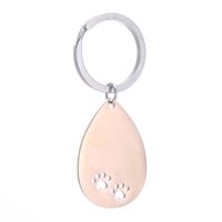 Cute Dog Paw Print Stainless Steel Bag Pendant Keychain main image 3