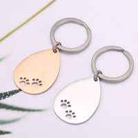 Cute Dog Paw Print Stainless Steel Bag Pendant Keychain main image 1