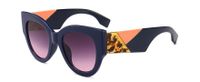Women's Fashion Color Block Resin Round Frame Full Frame Sunglasses sku image 3