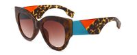 Women's Fashion Color Block Resin Round Frame Full Frame Sunglasses sku image 6