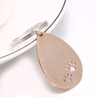 Cute Dog Paw Print Stainless Steel Bag Pendant Keychain main image 2