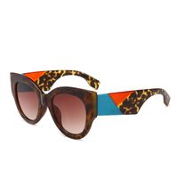 Women's Fashion Color Block Resin Round Frame Full Frame Sunglasses main image 2