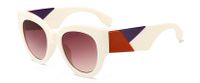 Women's Fashion Color Block Resin Round Frame Full Frame Sunglasses sku image 5