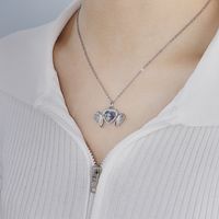 Moda Forma De Corazón Cobre Collar Colgante Enchapado Embutido Diamante Artificial Collares De Cobre main image 3