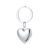Fashion Round Heart Shape Stainless Steel Keychain sku image 3