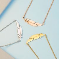 Fashion Feather Stainless Steel Necklace Plating Stainless Steel Necklaces main image 3