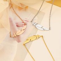 Fashion Feather Stainless Steel Necklace Plating Stainless Steel Necklaces main image 2
