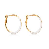 Simple Style Geometric Copper Hoop Earrings Enamel Copper Earrings sku image 1