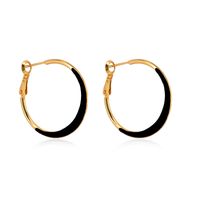 Simple Style Geometric Copper Hoop Earrings Enamel Copper Earrings sku image 2
