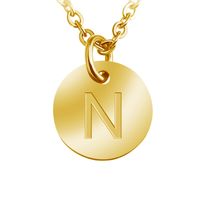 Fashion Letter Stainless Steel Pendant Necklace sku image 14