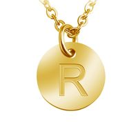 Fashion Letter Stainless Steel Pendant Necklace sku image 18