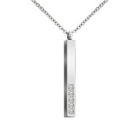 Simple Style Rectangle Stainless Steel Pendant Necklace Plating Inlay Artificial Diamond Stainless Steel Necklaces sku image 1