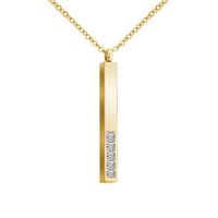 Simple Style Rectangle Stainless Steel Pendant Necklace Plating Inlay Artificial Diamond Stainless Steel Necklaces sku image 2