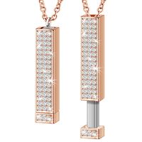 Moda Rectángulo Cobre Collar Colgante Embutido Diamante Artificial Collares De Cobre sku image 1