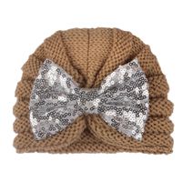 Children Unisex Fashion Bow Knot Sequins Wool Cap sku image 1