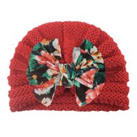 Children Unisex Fashion Bow Knot Printing Wool Cap sku image 2