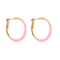 Simple Style Geometric Copper Hoop Earrings Enamel Copper Earrings sku image 3