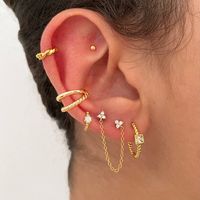 Fashion Square Copper Hoop Earrings Gold Plated Zircon Copper Earrings main image 2