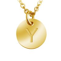 Fashion Letter Stainless Steel Pendant Necklace sku image 25