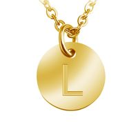 Fashion Letter Stainless Steel Pendant Necklace sku image 12
