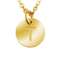 Fashion Letter Stainless Steel Pendant Necklace sku image 20