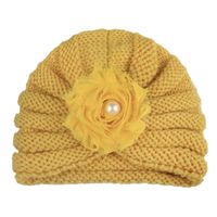 Children Unisex Fashion Flower Pearl Wool Cap main image 3