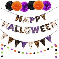 Halloween Pumpkin Ghost Paper Party Hanging Ornaments Flag sku image 10