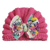 Children Unisex Fashion Bow Knot Printing Wool Cap sku image 7