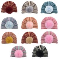 Children Unisex Fashion Stripe Pom Poms Wool Cap main image 2