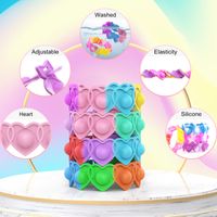 Cute Colorful Heart Silicone Squeeze Bracelet Pressure Reduction Toy main image 2