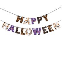 Halloween Pumpkin Ghost Paper Party Hanging Ornaments Flag sku image 6