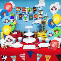 Birthday Cartoon Character Letter Emulsion Birthday Flag Balloons main image 5