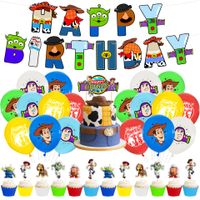 Birthday Cartoon Character Letter Emulsion Birthday Flag Balloons main image 1