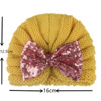 Children Unisex Fashion Bow Knot Sequins Wool Cap main image 2