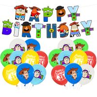 Birthday Cartoon Character Letter Emulsion Birthday Flag Balloons main image 3
