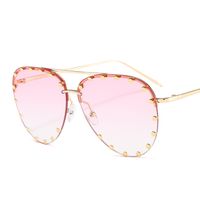 Unisex Fashion Solid Color Pc Round Frame Half Frame Sunglasses main image 5