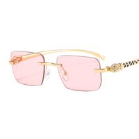 Unisex Fashion Geometric Pc Square Frameless Sunglasses sku image 6