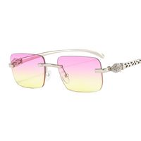 Unisex Fashion Geometric Pc Square Frameless Sunglasses sku image 14