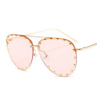 Unisex Fashion Solid Color Pc Round Frame Half Frame Sunglasses sku image 4