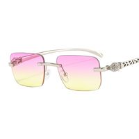 Unisex Fashion Geometric Pc Square Frameless Sunglasses main image 6