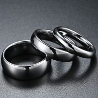 Simple Style Solid Color Tungsten Steel Rings Polishing Stainless Steel Rings main image 1