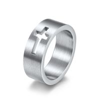 Fashion Cross Stainless Steel Rings Polishing Stainless Steel Rings sku image 15