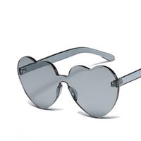 Retro Heart Shape Pc Special-shaped Mirror Frameless Women's Sunglasses main image 4