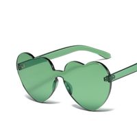 Retro Heart Shape Pc Special-shaped Mirror Frameless Women's Sunglasses main image 5
