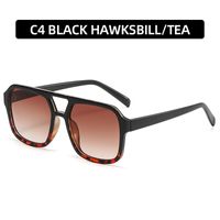 IG Style Streetwear Solid Color Ac Square Full Frame Women's Sunglasses sku image 4