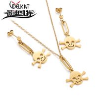 Titanium Steel 18K Gold Plated Fashion Skull No Inlaid sku image 1