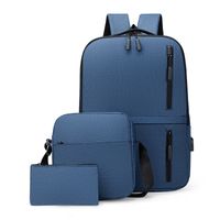 Business Solid Color Square Zipper Functional Backpack sku image 16